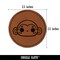 Charming Kawaii Chibi Monkey Face Blushing Cheeks Round Iron-On Engraved Faux Leather Patch Applique - 2.5"